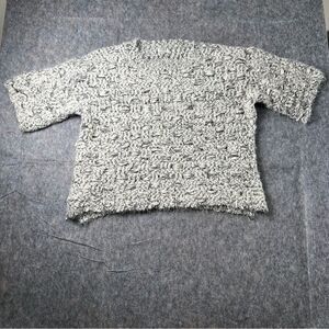 Umgee Women’s Small Oversized Fuzzy Sweater Chunky Knit Basket Weave